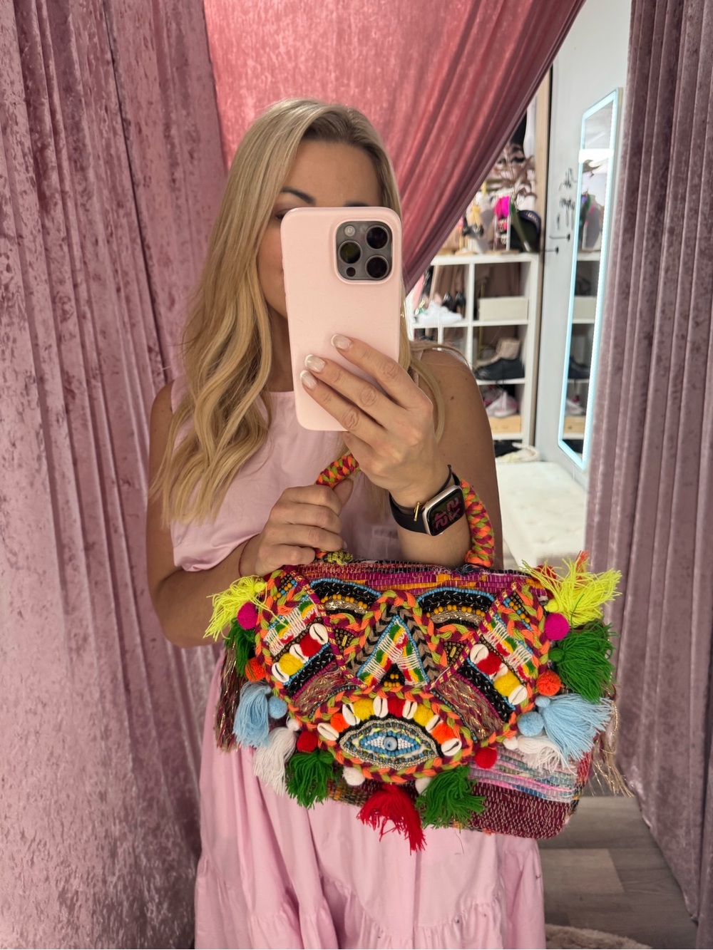 Vibrant Multicolor Embellished Tote Bag ALEX MAX